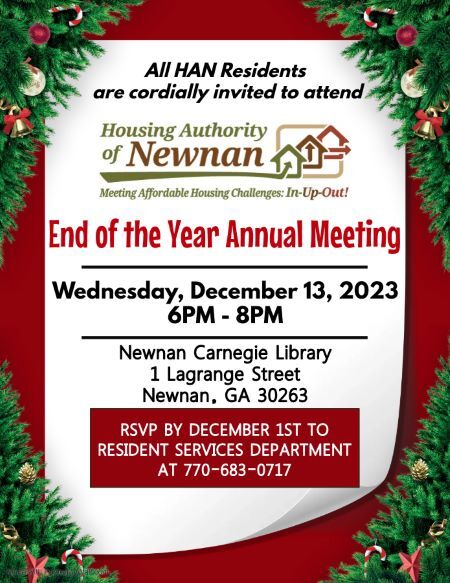 End of the year meeting flyer, all the information in this flyer is in the above text. 