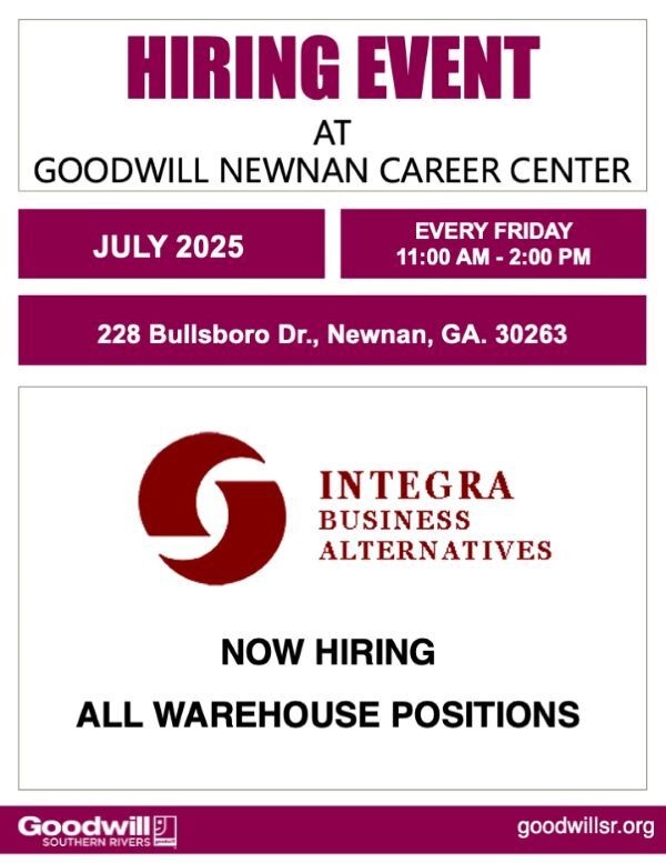 Hiring event flyer, the information on this flyer is in the text above. 